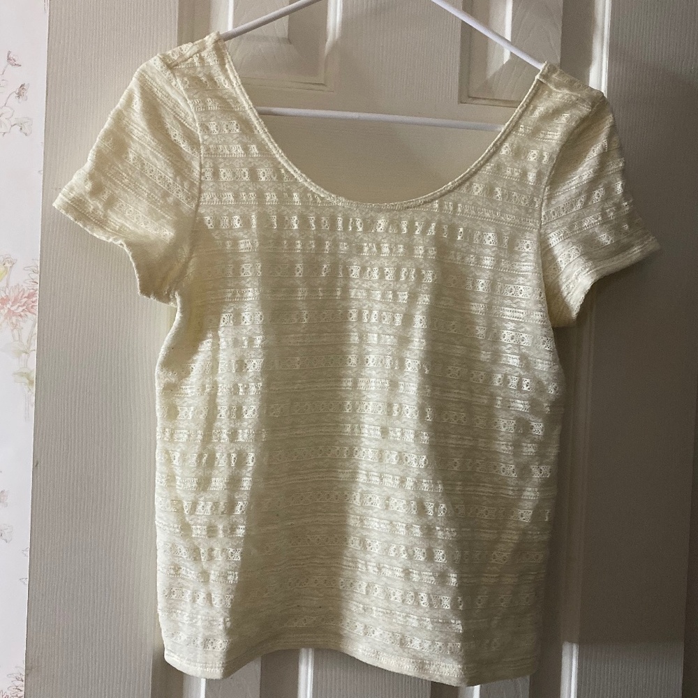 white cream lace  top